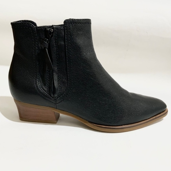 Cole Haan Women's Nella Booties (65mm)Block Heel Black Leather Ankle Boots 9 - Picture 5 of 13